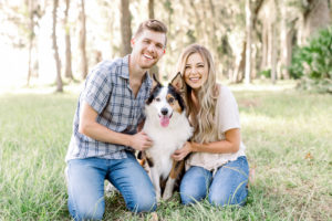 Natalie Broach Photography | Jacksonville, Florida couples session | couple with dog | Park Photoshoot | Jacksonville Couple Photographer