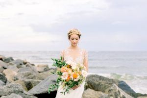 Natalie Broach Photography | Vilano Beach Photoshoot | St. Augustine Wedding Photographer | Bridal Photoshoot | Jacksonville Wedding Photographer | Fine Art Wedding Photographer | fall color bouquet